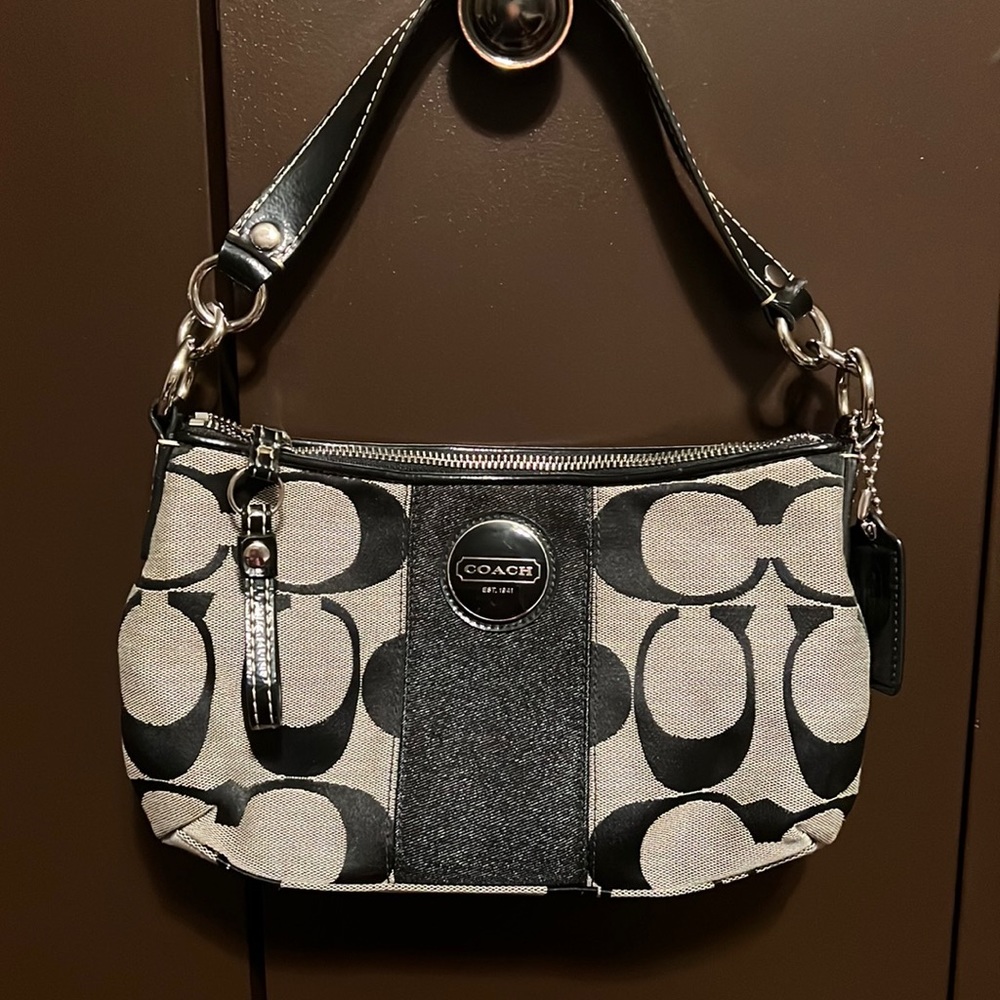 Coach Signature Black and Gray Purse